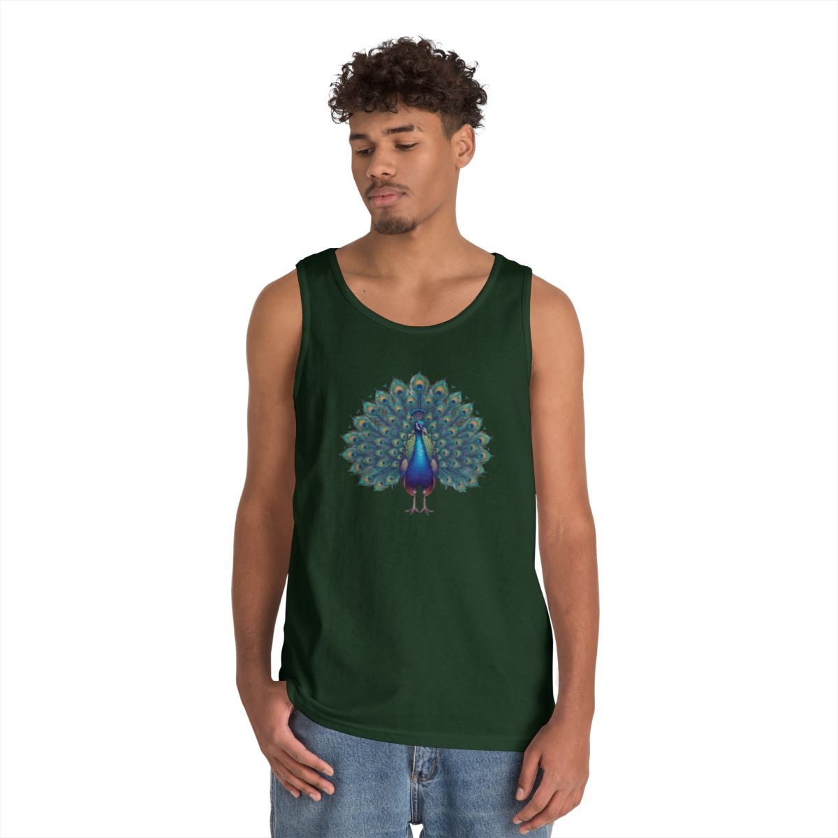 Color: Forest Green | Hippy Peacock Tank Top