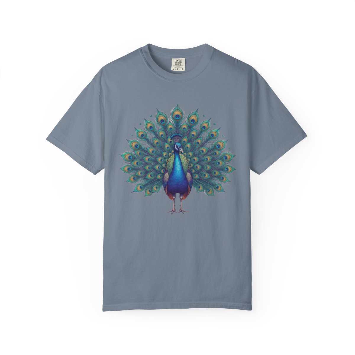 Color: Blue Jean | Hippy Peacock Unisex Garment-Dyed Tee