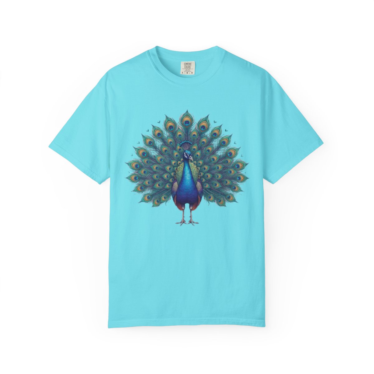 Color: Lagoon Blue | Hippy Peacock Unisex Garment-Dyed Tee
