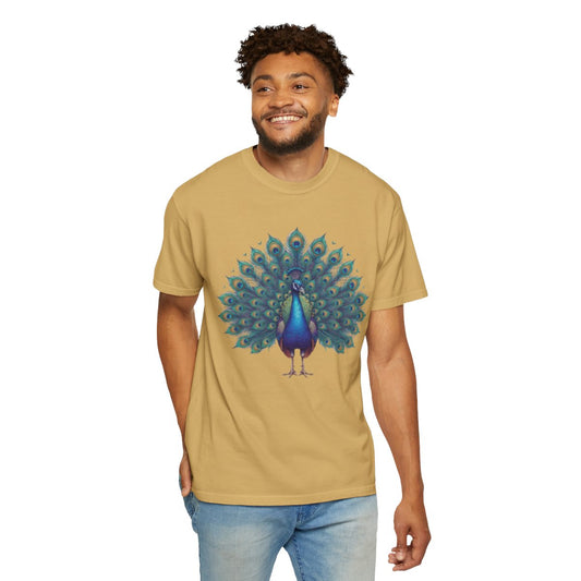 Color: Mustard | Hippy Peacock Unisex Garment-Dyed Tee