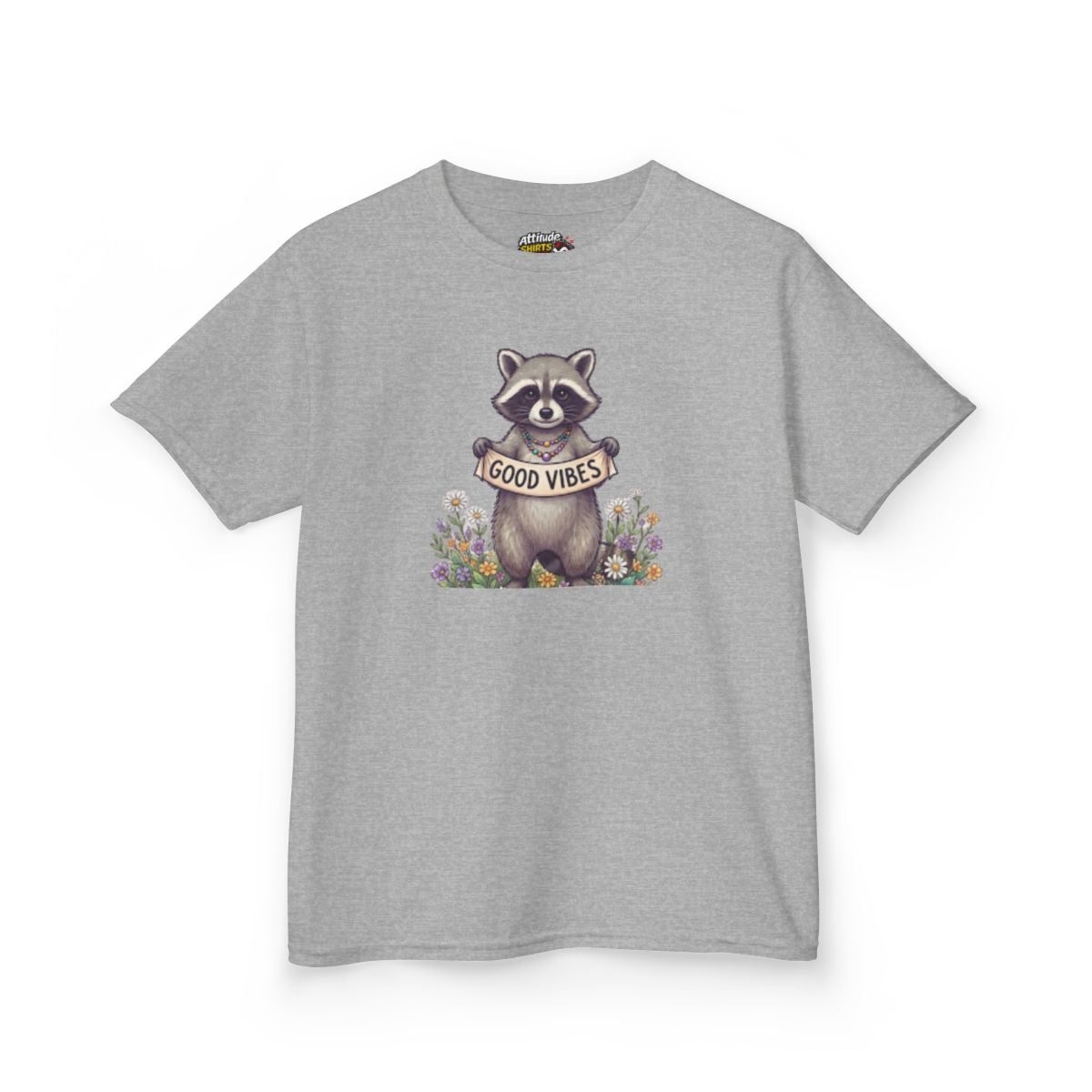Color: Sport Grey | Hippy Raccoon Kids Tee