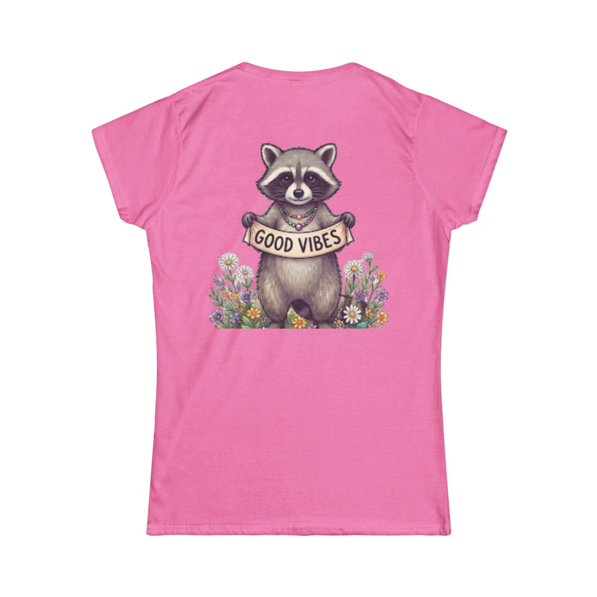 Color: Azalea | Hippy Raccoon Women's Tee