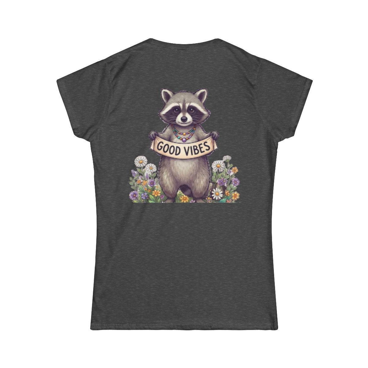 Color: Dark Heather | Hippy Raccoon Women's Tee