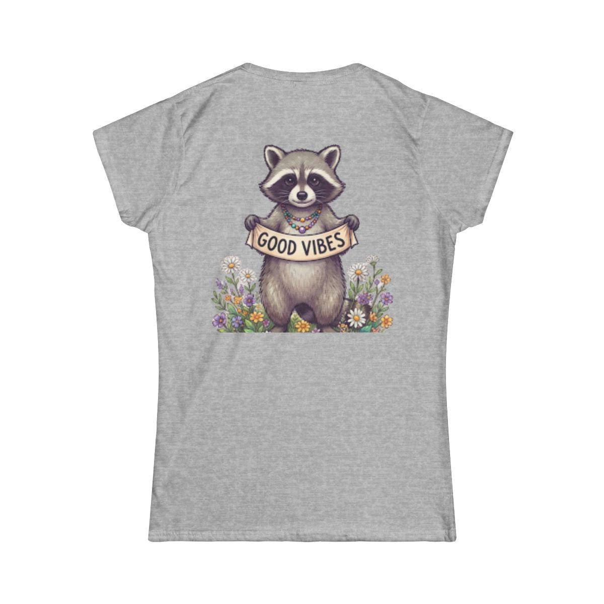Color: Sport Grey | Hippy Raccoon Women's Tee