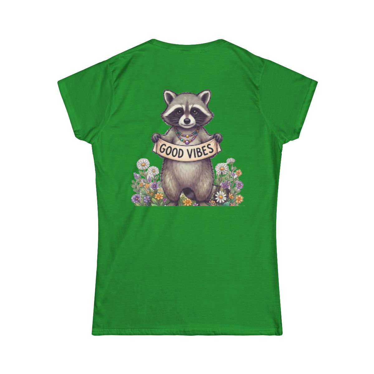 Color: Irish Green | Hippy Raccoon Women's Tee