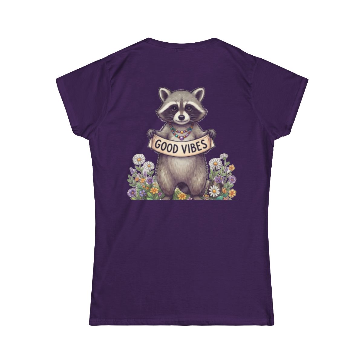 Color: Purple | Hippy Raccoon Women's Tee