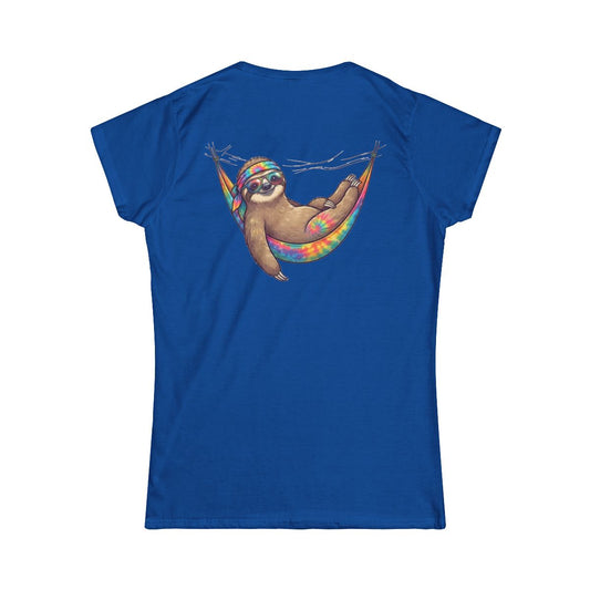 Color: Royal | Hippy Sloth Women's Tee