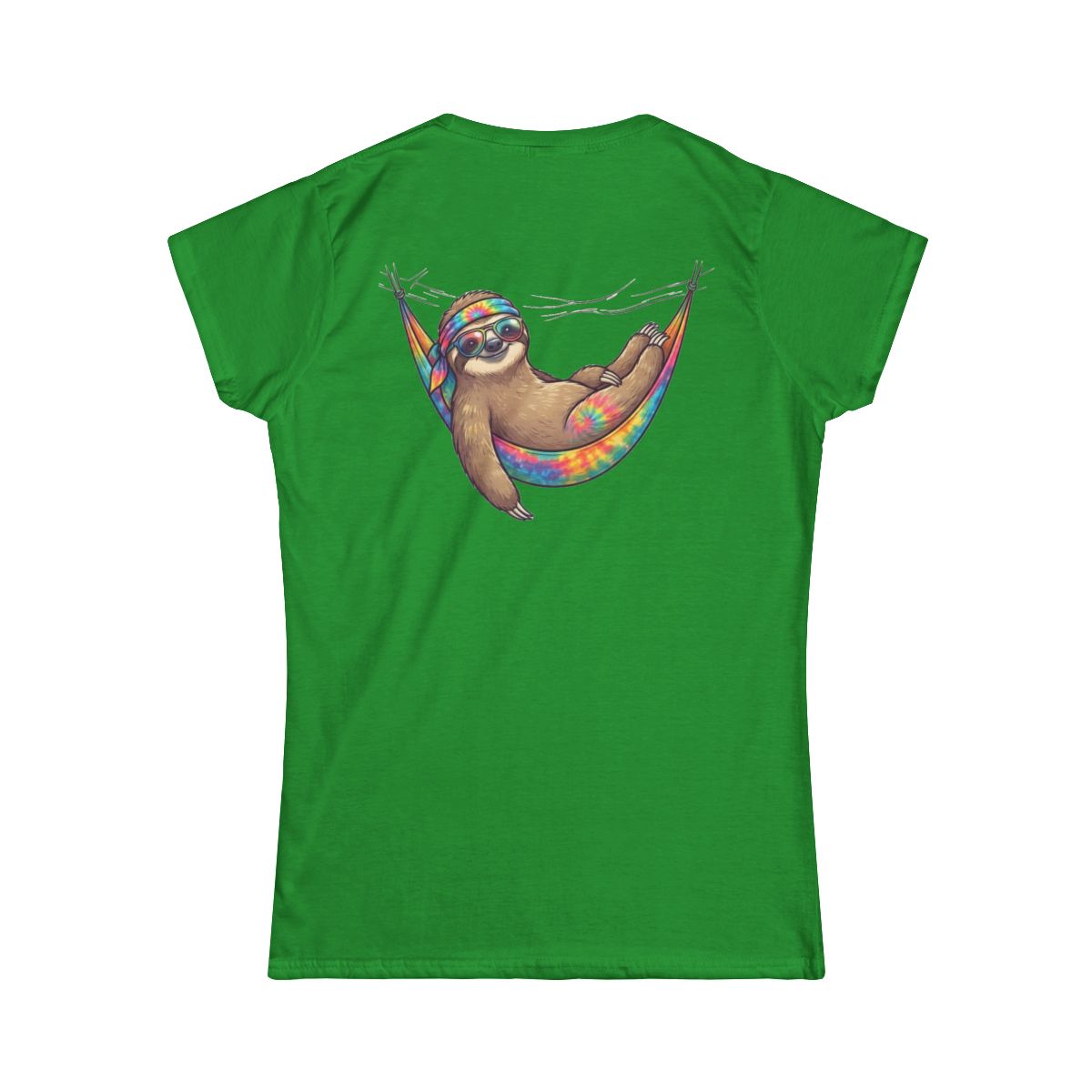 Color: Irish Green | Hippy Sloth Women's Tee