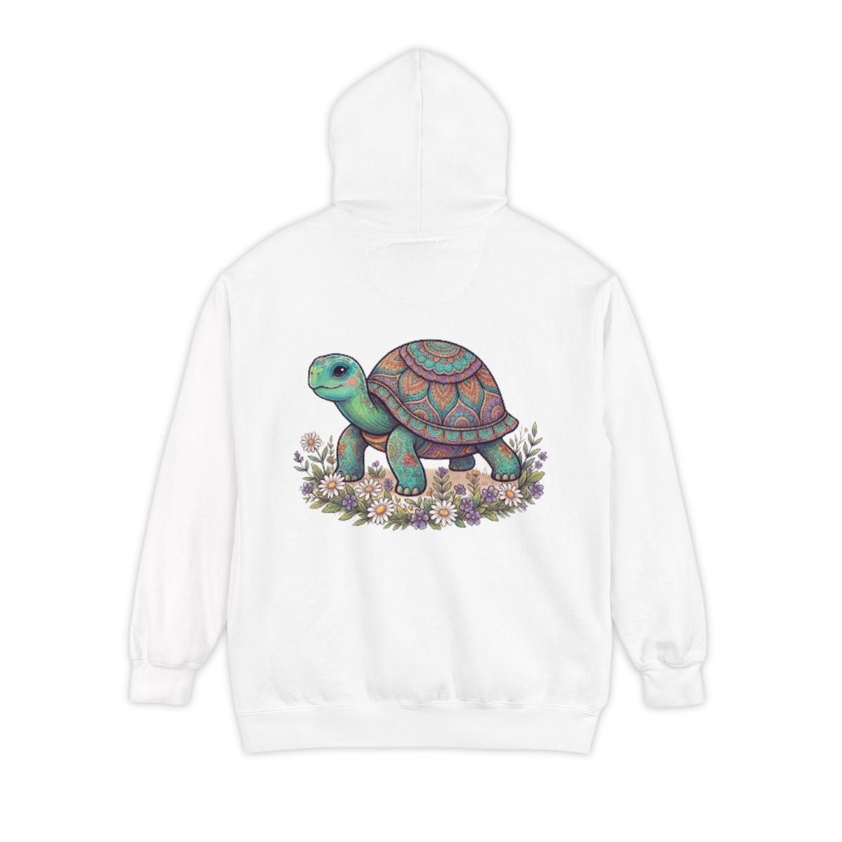 Color: White | Hippy Turtle Garment-Dyed Hoodie