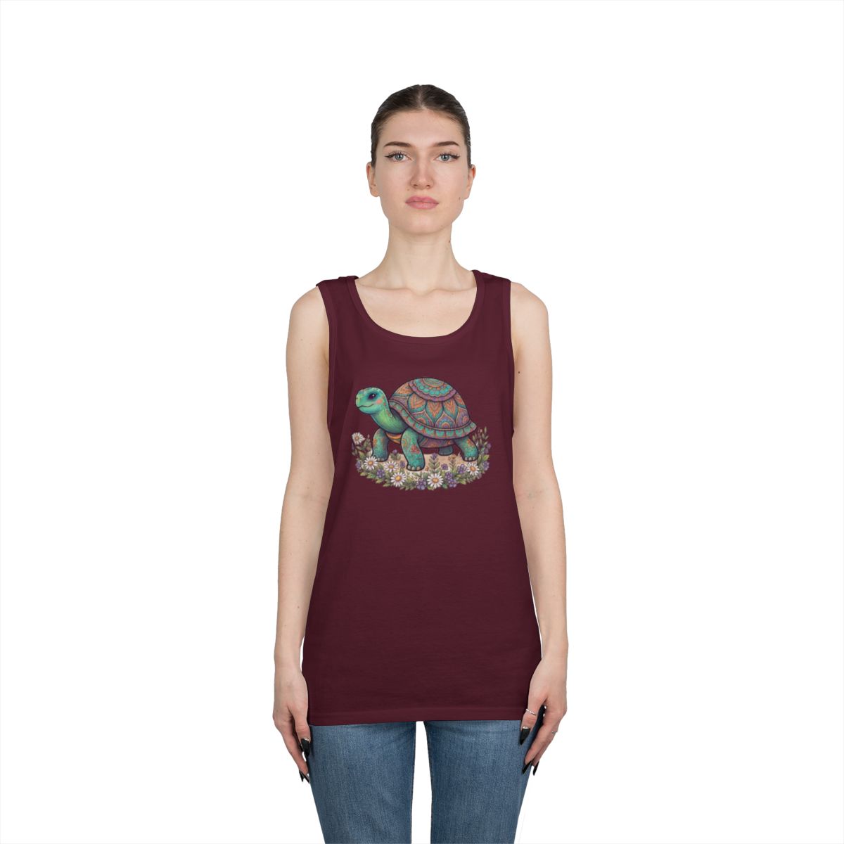 Color: Maroon | Hippy Turtle Tank Top