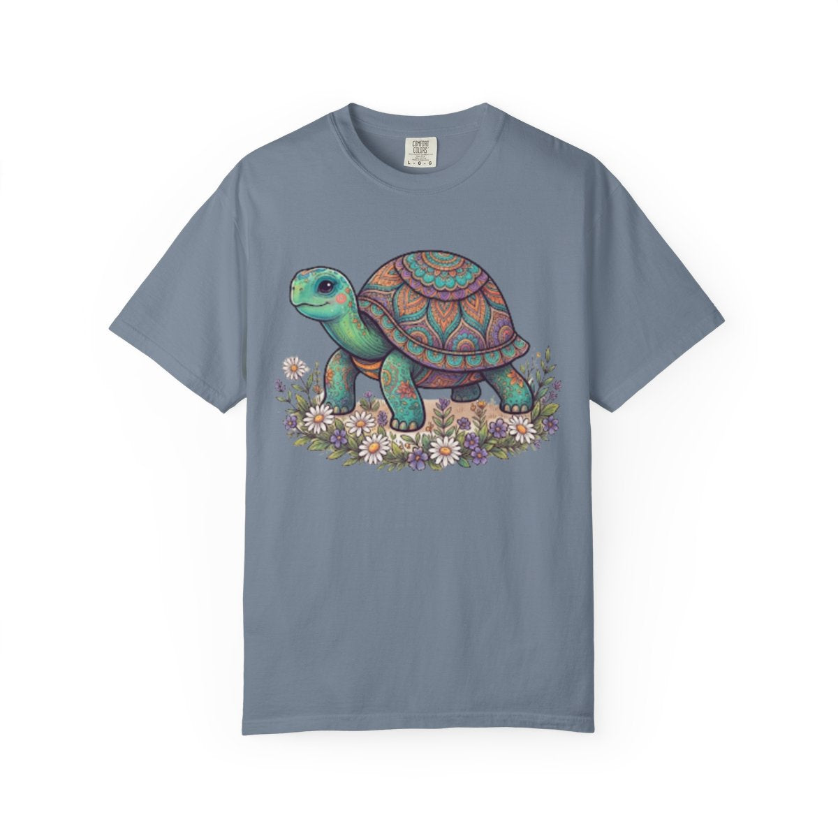 Color: Blue Jean | Hippy Turtle Unisex Garment-Dyed Tee