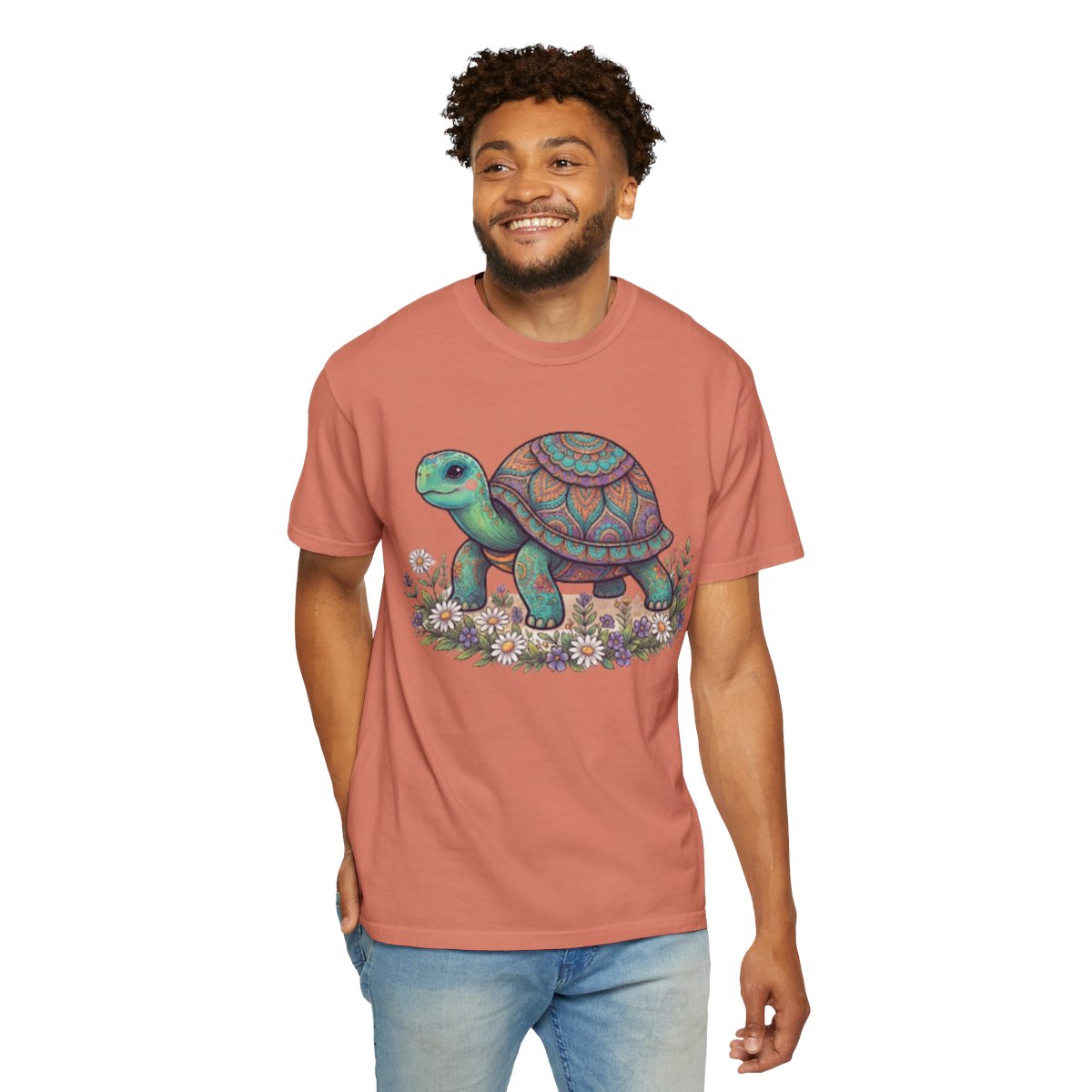 Color: Terracotta | Hippy Turtle Unisex Garment-Dyed Tee