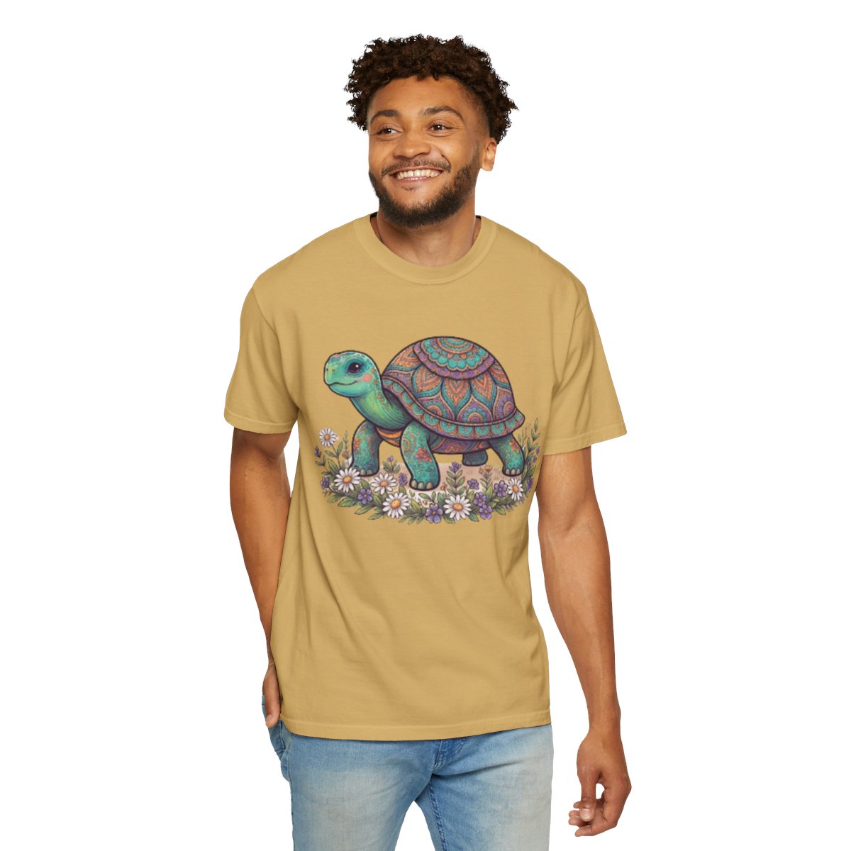 Color: Mustard | Hippy Turtle Unisex Garment-Dyed Tee