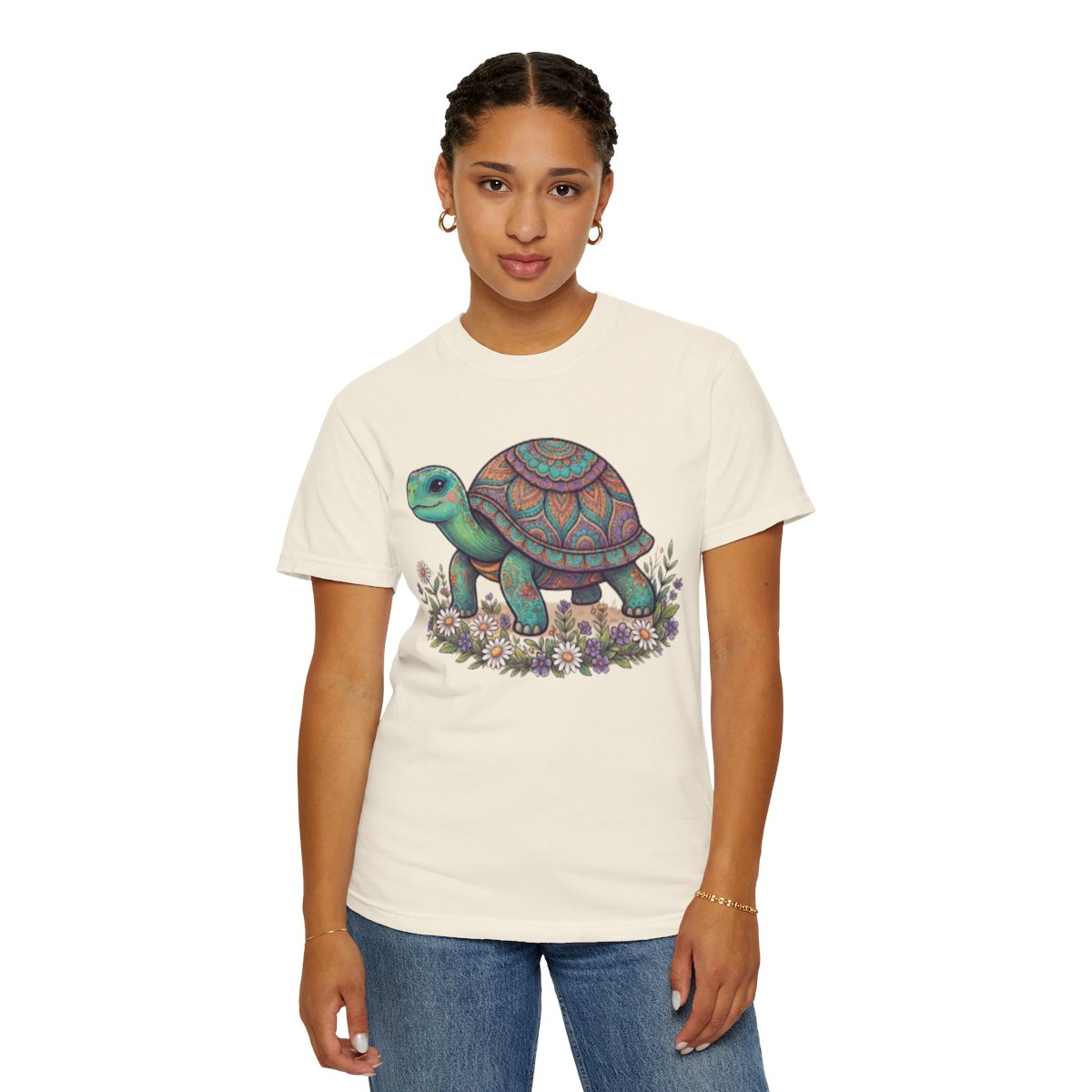 Color: Ivory | Hippy Turtle Unisex Garment-Dyed Tee