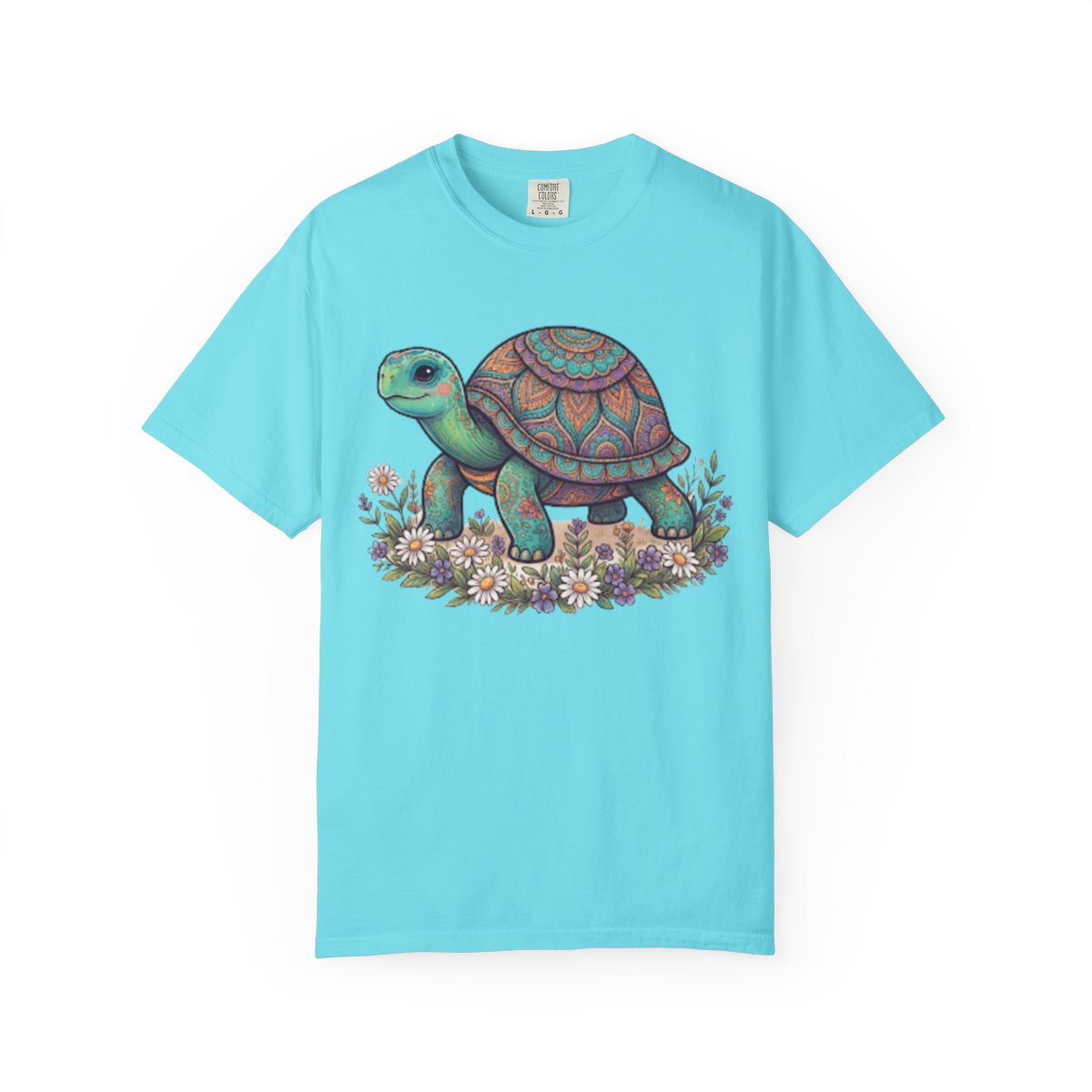 Color: Lagoon Blue | Hippy Turtle Unisex Garment-Dyed Tee