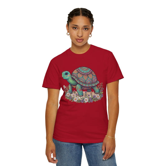 Color: Red | Hippy Turtle Unisex Garment-Dyed Tee