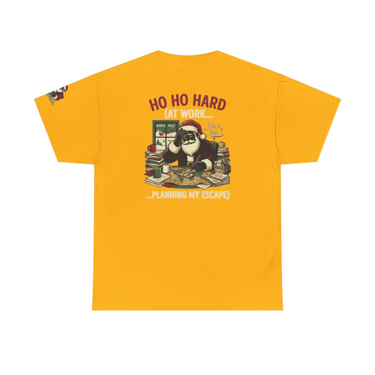 Color: Gold | Ho Ho Hard At Work Premium Graphic Tee
