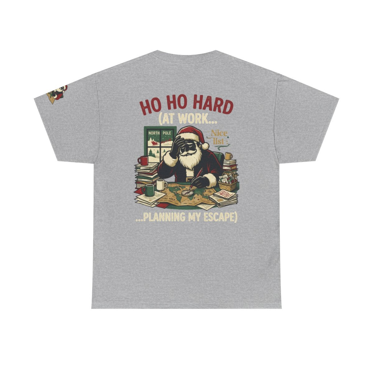 Color: Sport Grey | Ho Ho Hard At Work Premium Graphic Tee