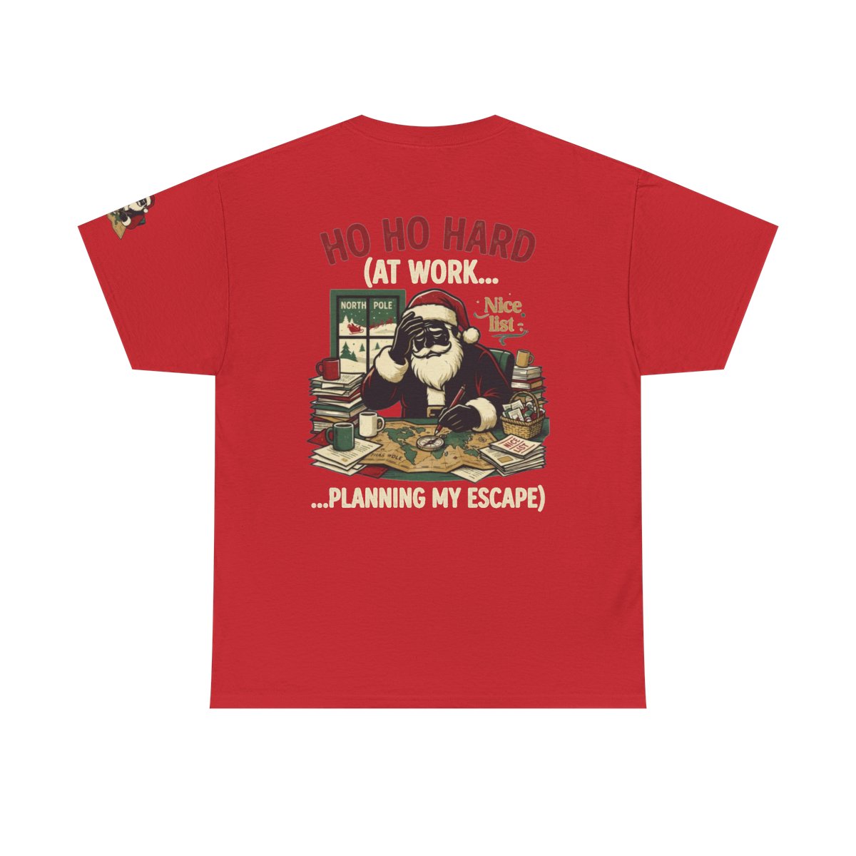 Color: Red | Ho Ho Hard At Work Premium Graphic Tee