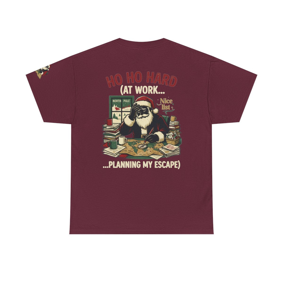 Color: Maroon | Ho Ho Hard At Work Premium Graphic Tee