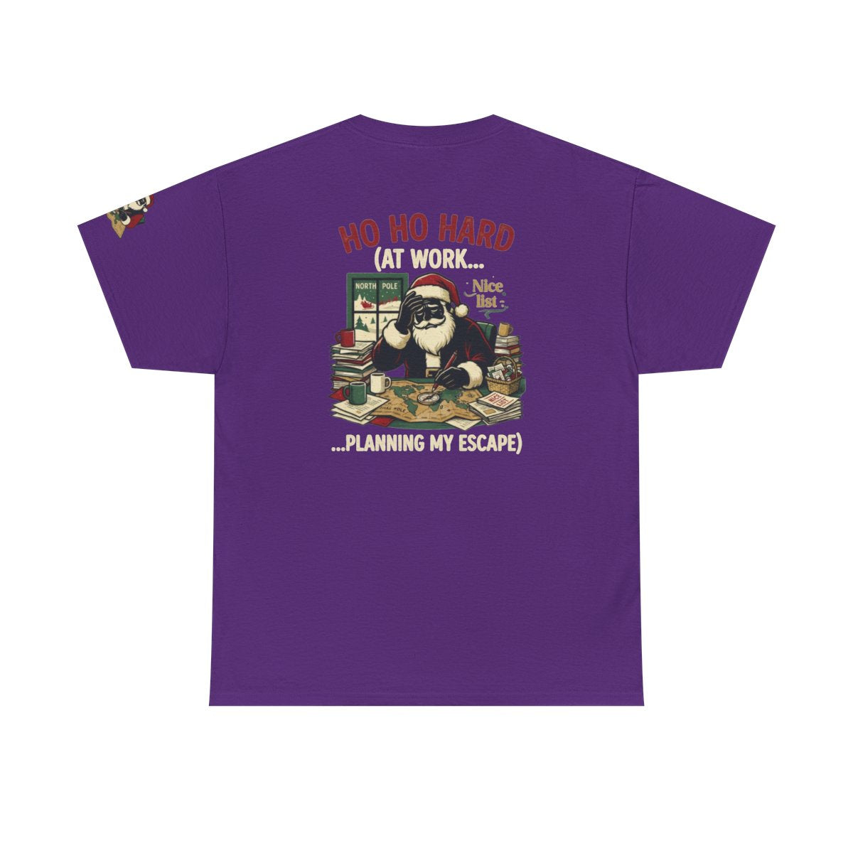 Color: Purple | Ho Ho Hard At Work Premium Graphic Tee
