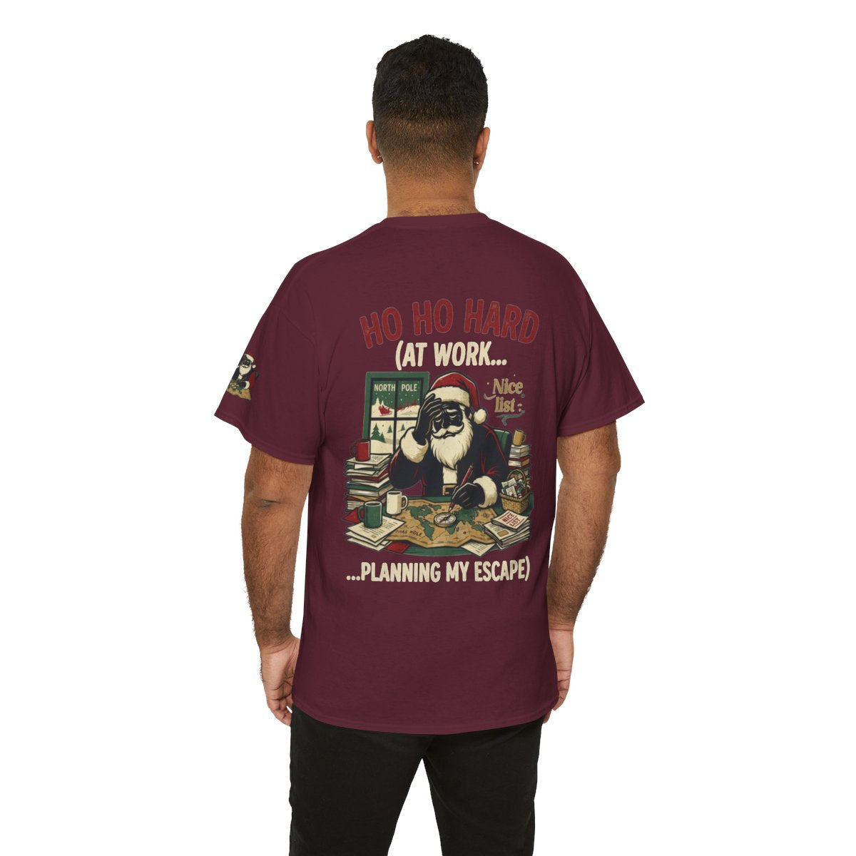 Color: Maroon | Ho Ho Hard At Work Premium Graphic Tee