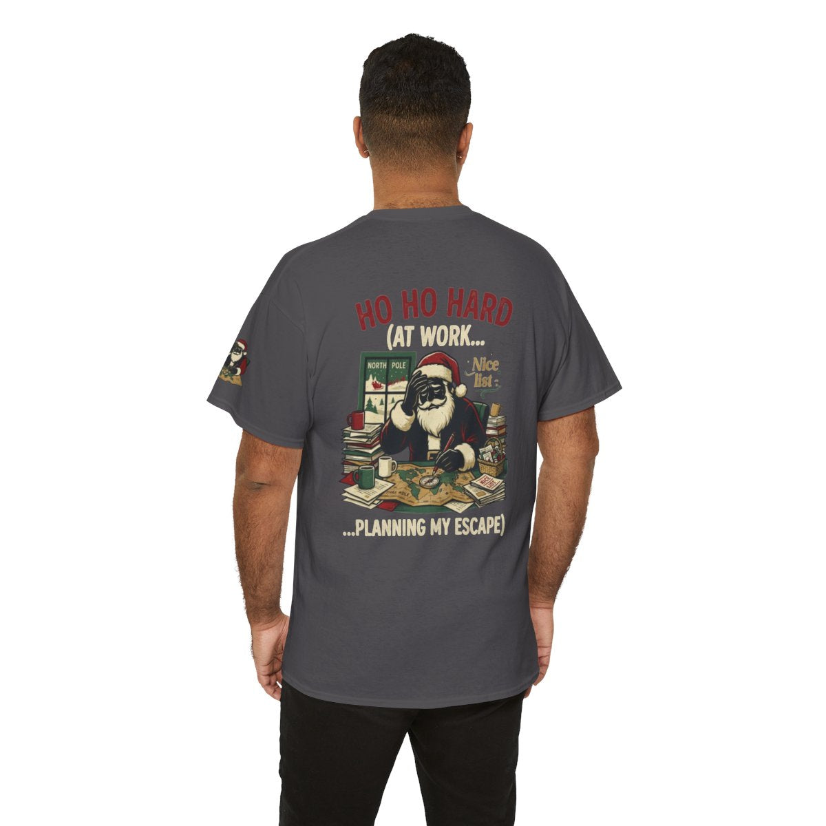 Color: Charcoal | Ho Ho Hard At Work Premium Graphic Tee