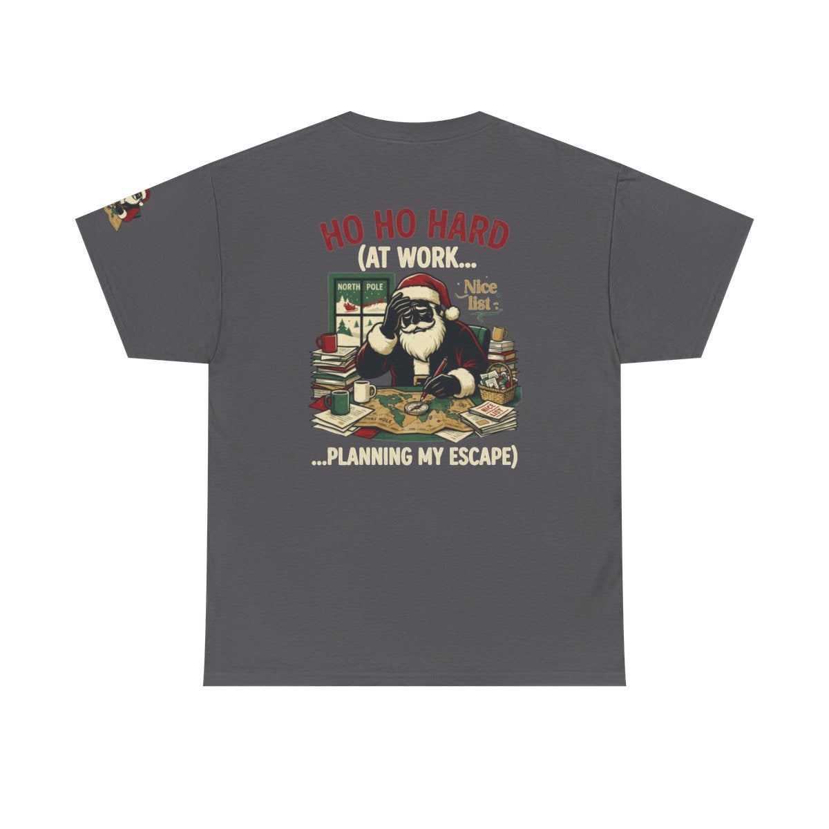 Color: Charcoal | Ho Ho Hard At Work Premium Graphic Tee