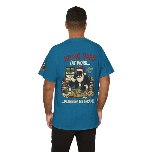 Color: Antique Sapphire | Ho Ho Hard At Work Premium Graphic Tee