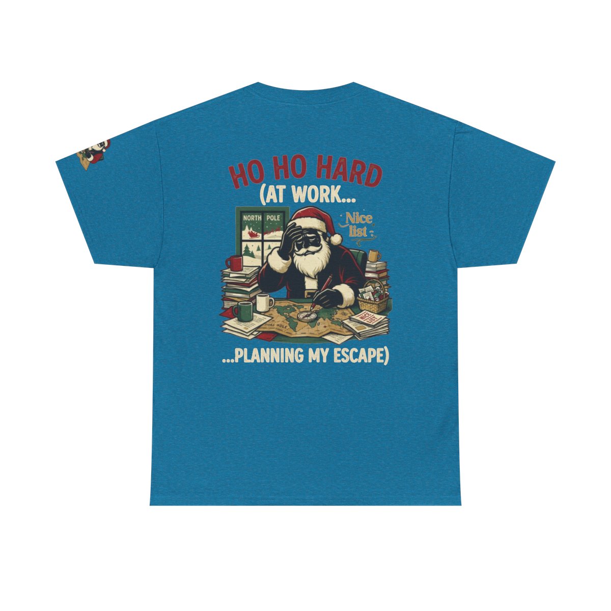 Color: Antique Sapphire | Ho Ho Hard At Work Premium Graphic Tee