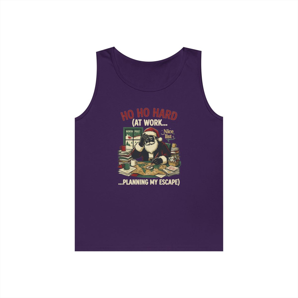 Color: Purple | Ho Ho Hard At Work Tank Top