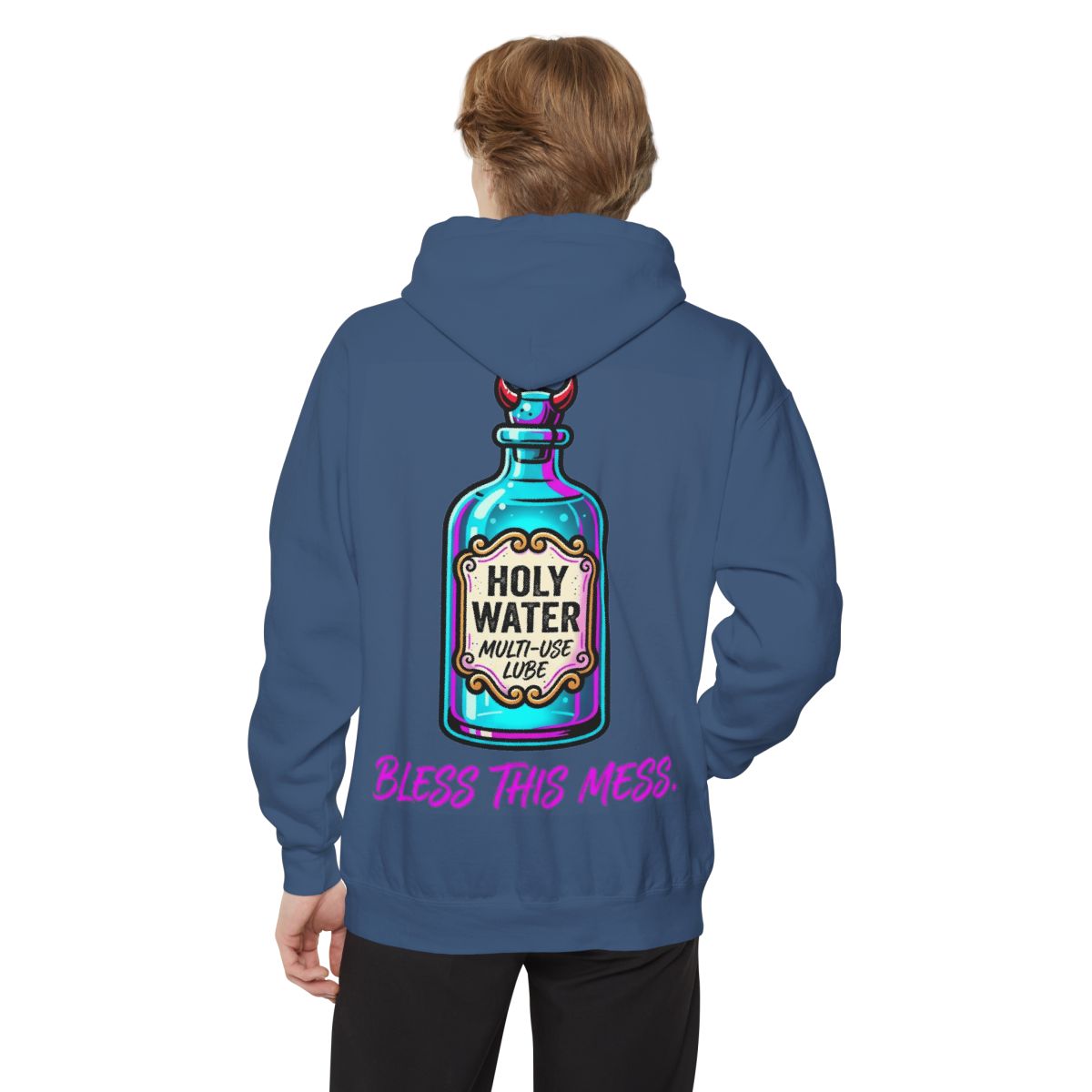 Color: True Navy | Holy Lube Garment-Dyed Hoodie