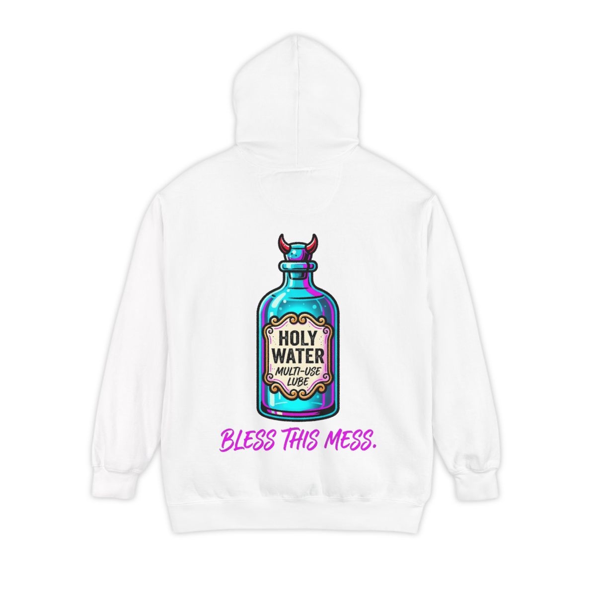Color: White | Holy Lube Garment-Dyed Hoodie