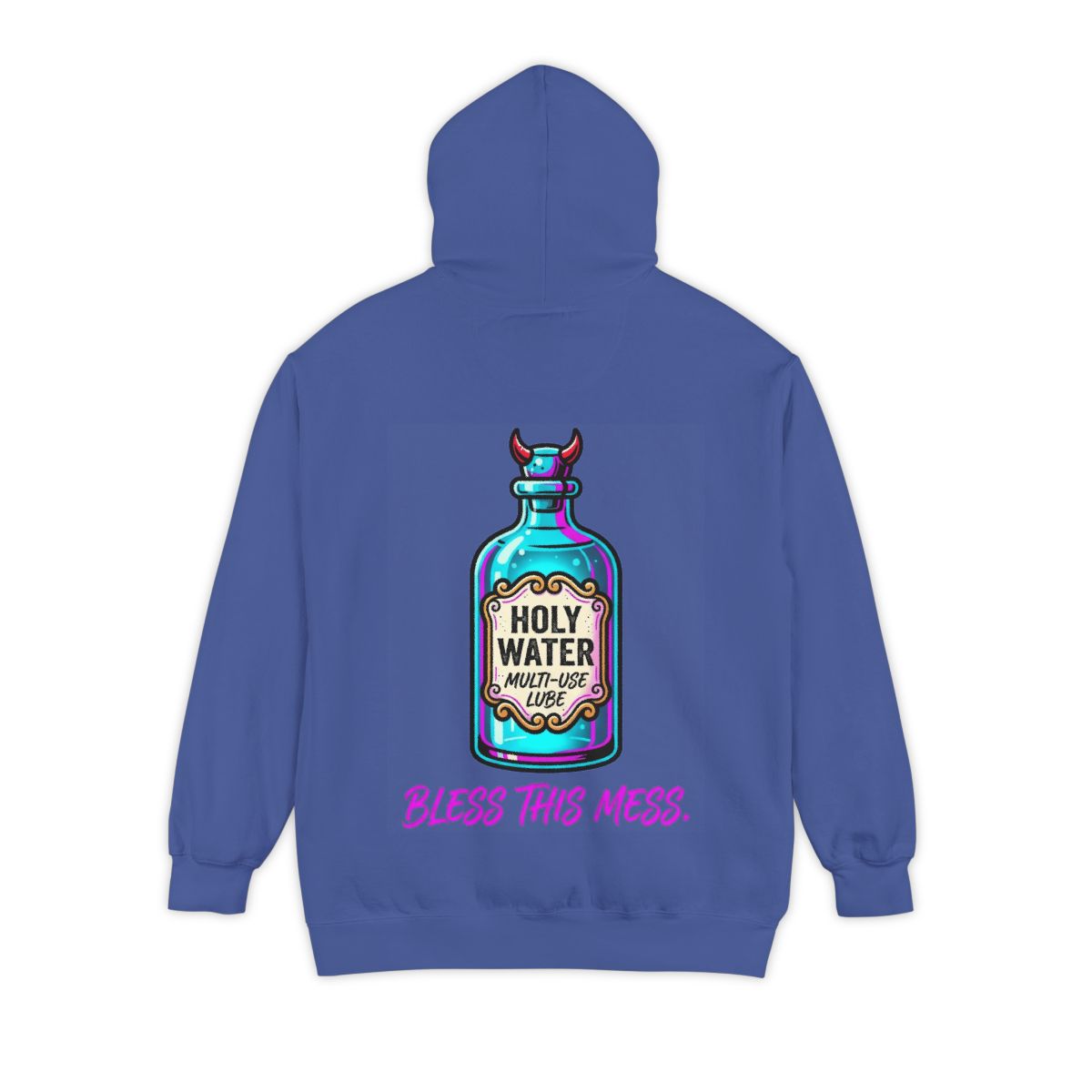 Color: Flo Blue | Holy Lube Garment-Dyed Hoodie