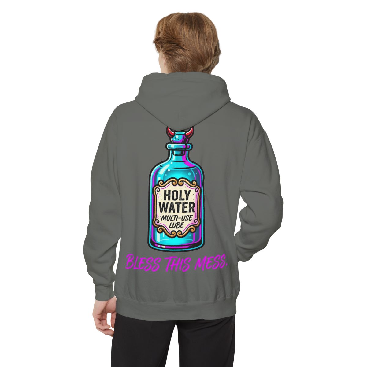 Color: Grey | Holy Lube Garment-Dyed Hoodie