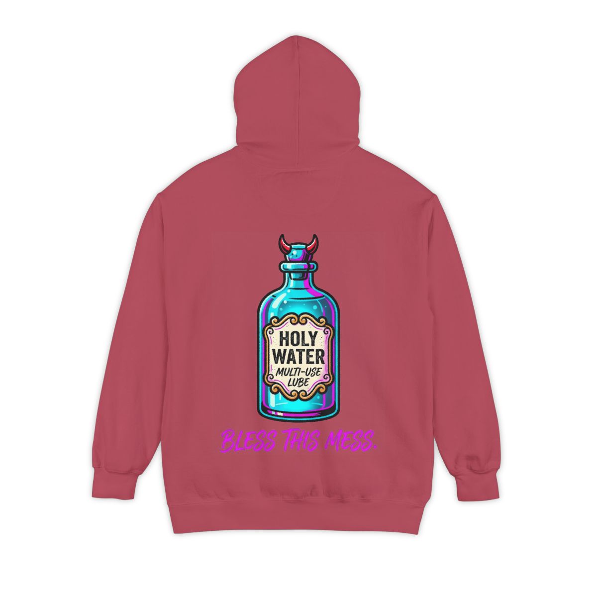 Color: Crimson | Holy Lube Garment-Dyed Hoodie