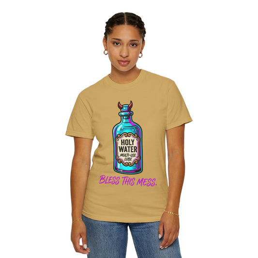 Color: Mustard | Holy Lube Unisex Garment-Dyed Tee