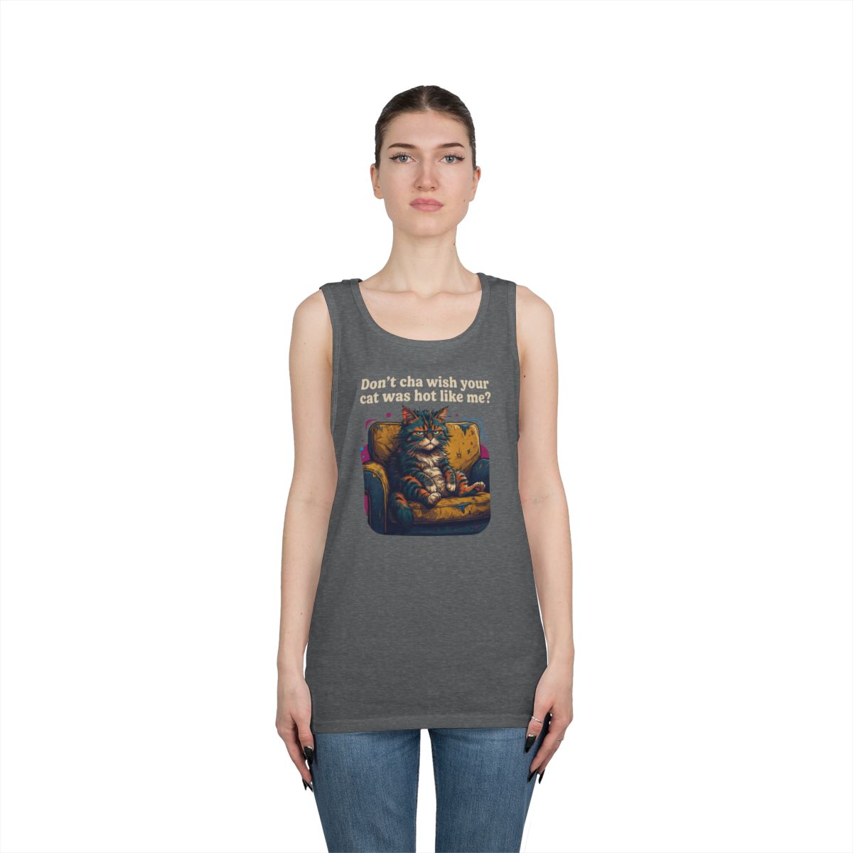 Color: Graphite Heather | Hot Like Me Tank Top