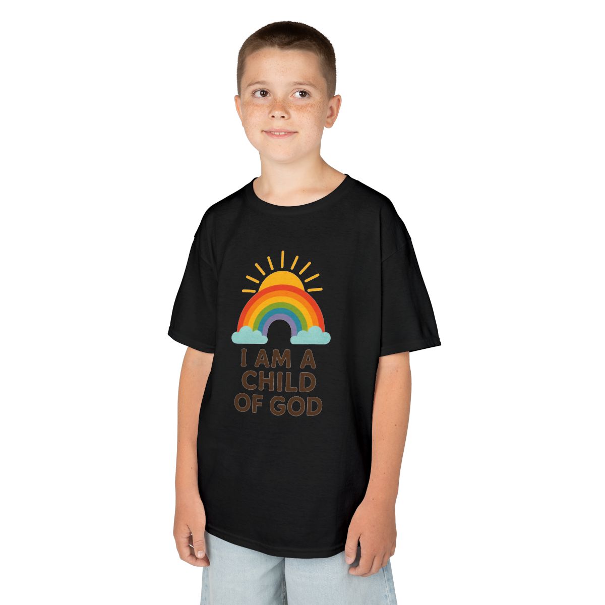Color: Black | I Am A Child of God Kids Tee