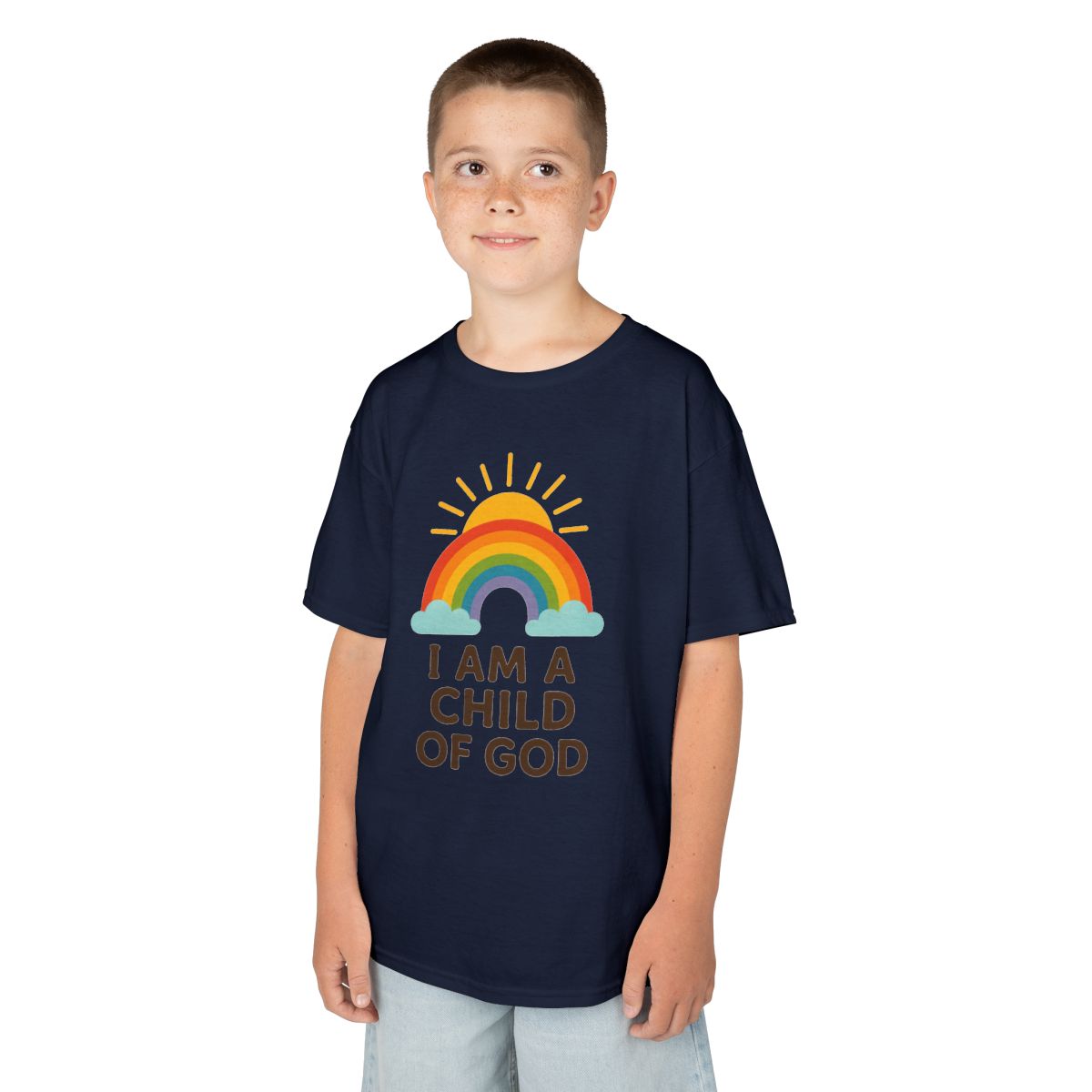 Color: Navy | I Am A Child of God Kids Tee