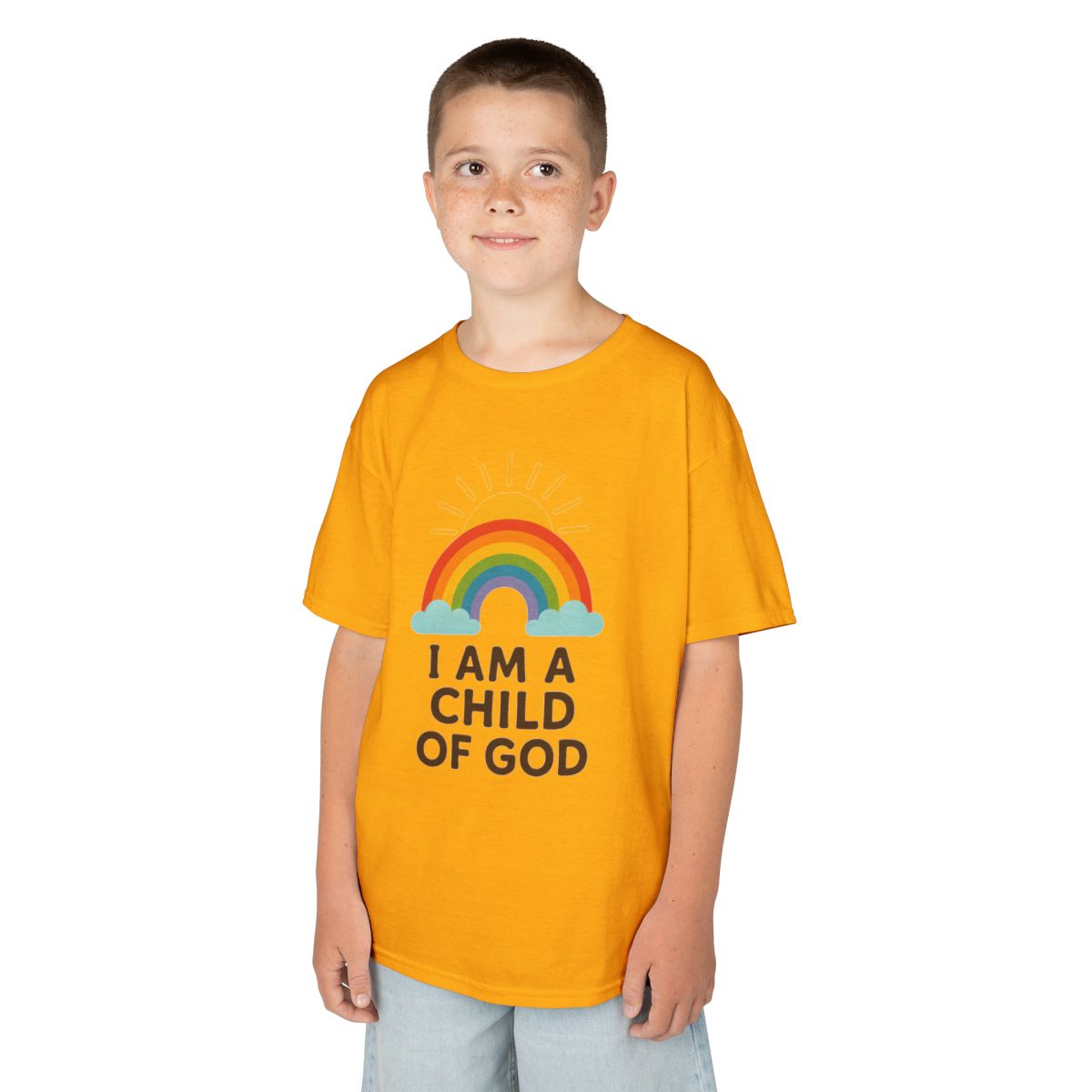 Color: Gold | I Am A Child of God Kids Tee