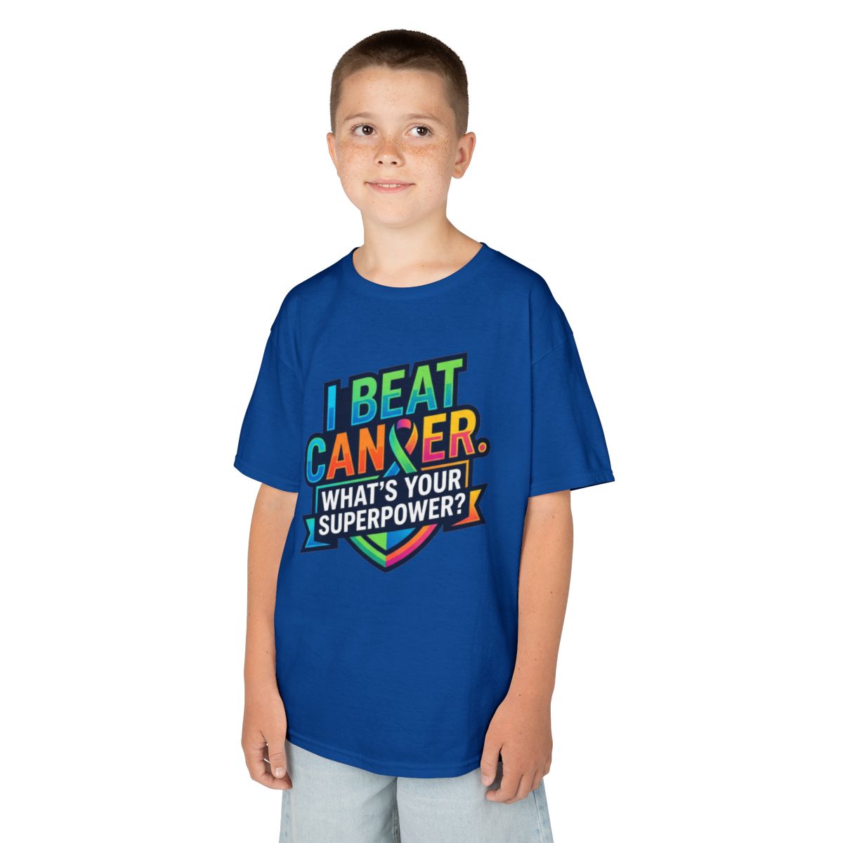 Color: Royal | I Beat Cancer - What is Your Superpower Kids Tee