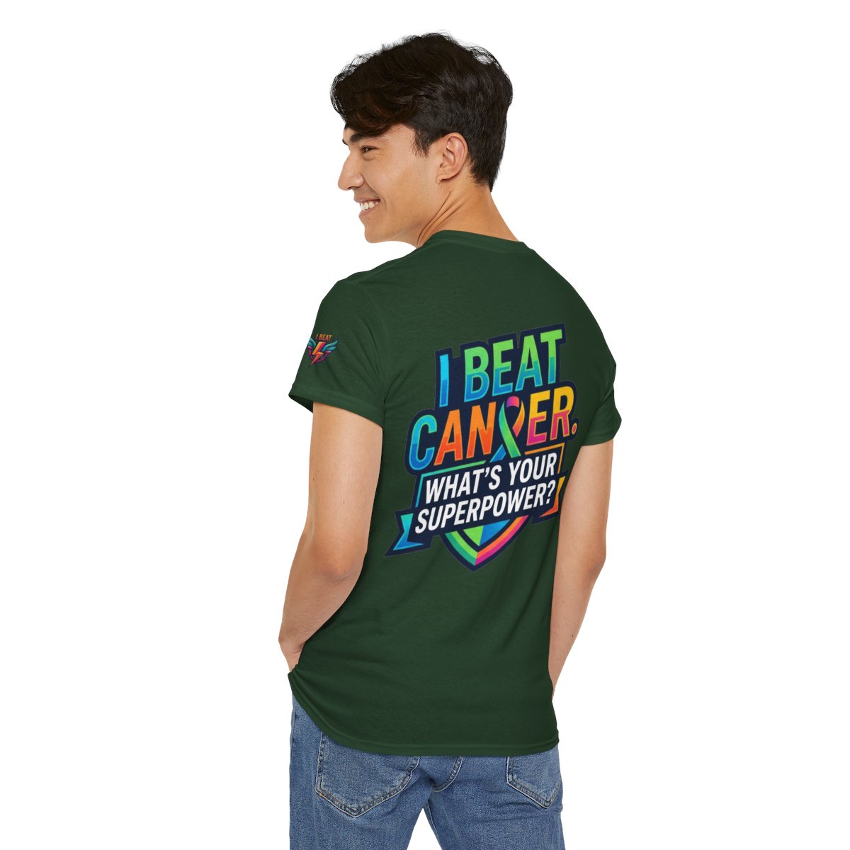 Color: Forest Green | I Beat Cancer - What is Your Superpower Premium Graphic Tee
