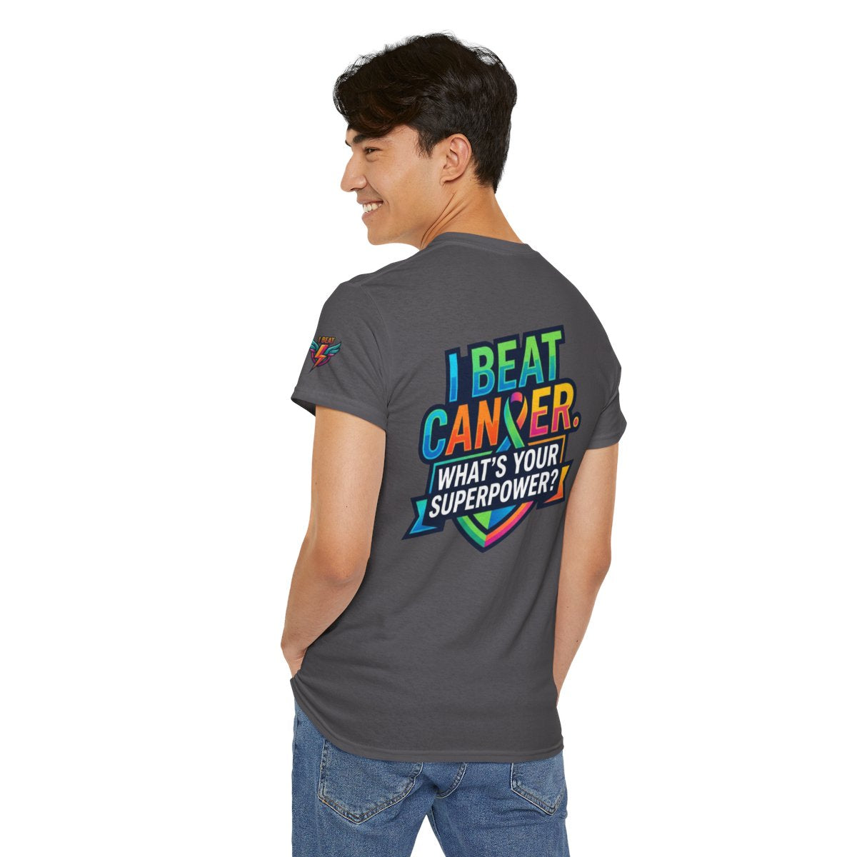 Color: Charcoal | I Beat Cancer - What is Your Superpower Premium Graphic Tee