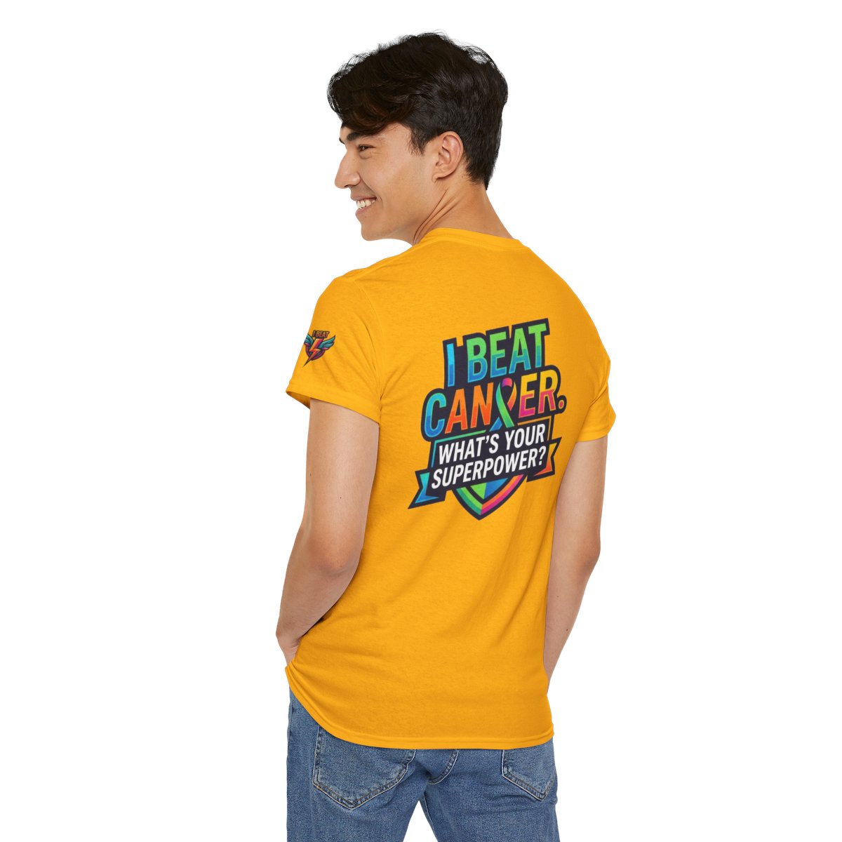Color: Gold | I Beat Cancer - What is Your Superpower Premium Graphic Tee