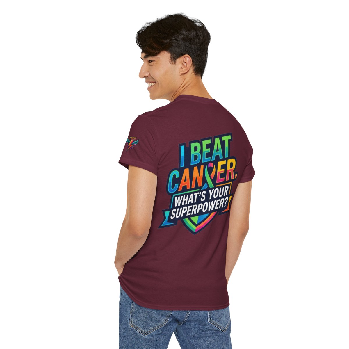 Color: Maroon | I Beat Cancer - What is Your Superpower Premium Graphic Tee