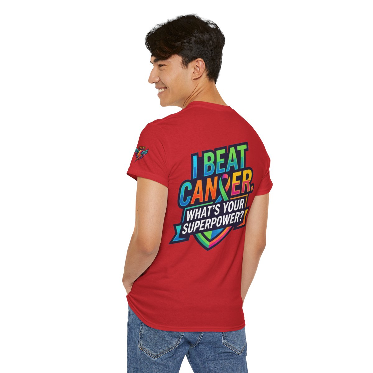 Color: Red | I Beat Cancer - What is Your Superpower Premium Graphic Tee