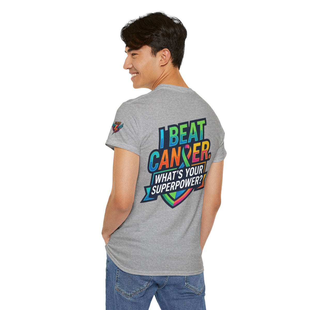 Color: Sport Grey | I Beat Cancer - What is Your Superpower Premium Graphic Tee