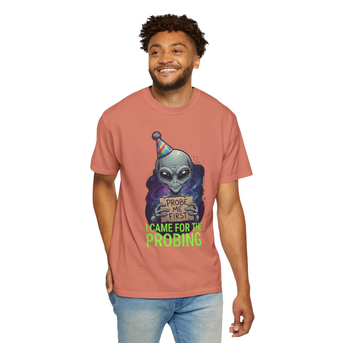 Color: Terracotta | I Came For the Probing Unisex Garment-Dyed Tee