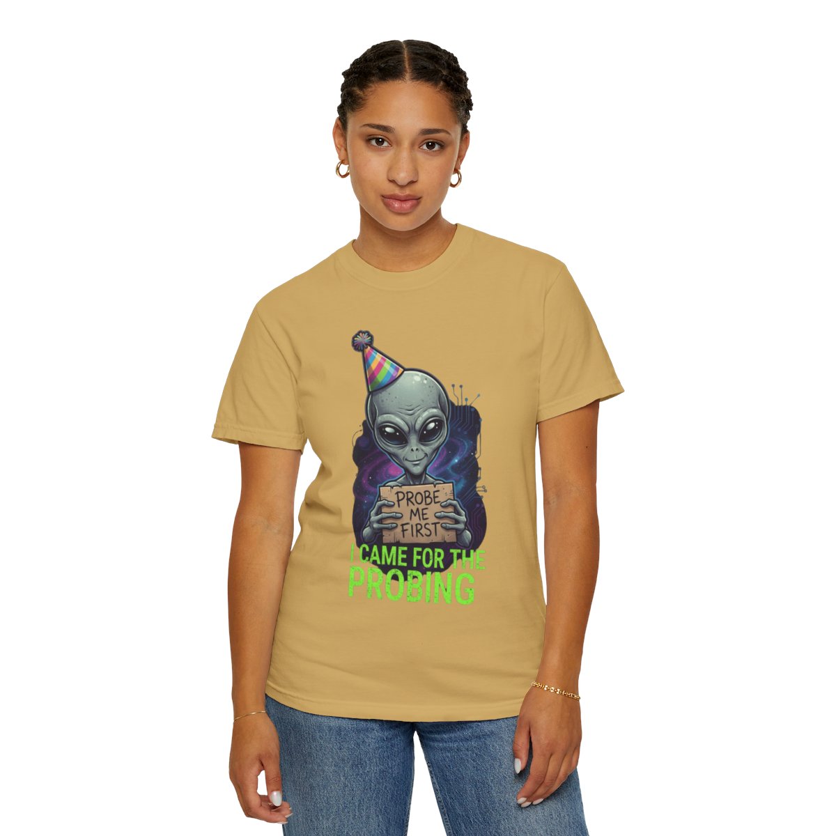 Color: Mustard | I Came For the Probing Unisex Garment-Dyed Tee